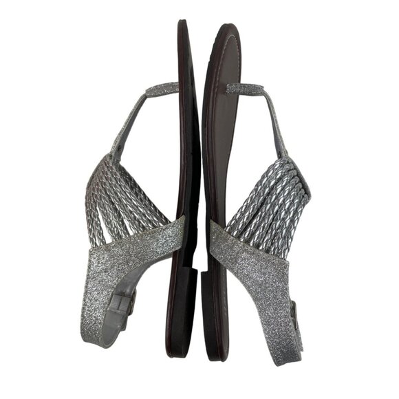 Hot Cakes Thong Buckle Silver Sparkly Sandals Womens Size 9M - Picture 8 of 12